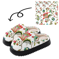 Pantoufles d'hiver personnalisées à imprimé animal, chaudes, légères, fermées, pour l'intérieur et l'extérieur, en peluche avec semelle extérieure en EVA