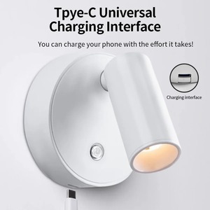 LED Light Magnetic USB Rechargeable Wall Light Spotlight <b>Wireless</b> Magnetic Suction Hole Minimalist Light Luxury Bedside <b>Lamp</b> - Product Image 5