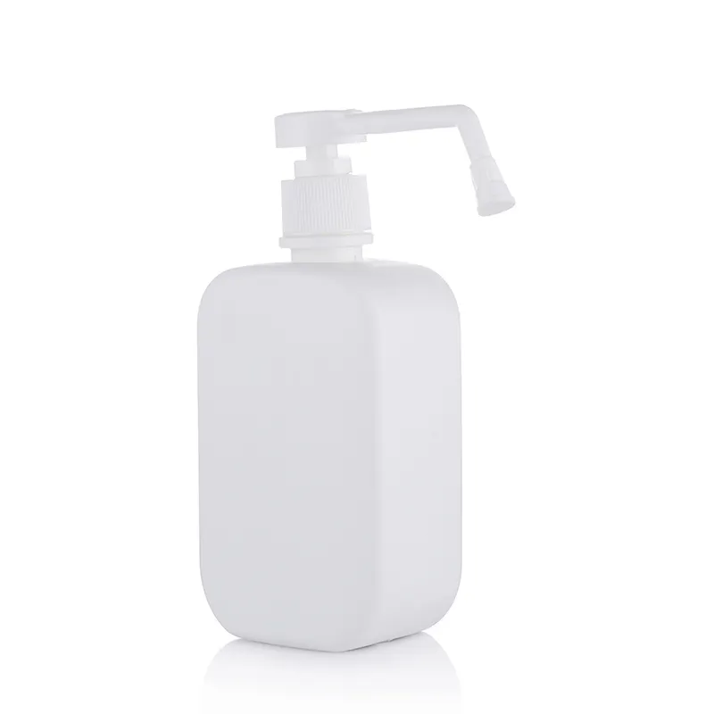 消毒剤ディスペンサーボトル500ml四角い長ノズル手洗いボトル白色プラスチック医療用