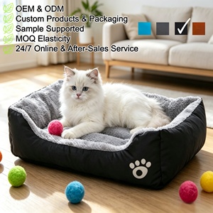 Pet Bed Luxury Modern Solid Warm Pet Bed Sofa Dogs <b>Cats</b> Small Animals Oxford Cloth Anti-Slip Plush PP Cotton Sponge - Product Image 1