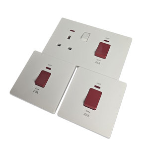 Padrão do Reino Unido 20A/45A interruptor de parede de pólo duplo interruptor DP com néon - Product Image 1