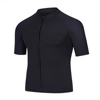 Combinaison de plongée courte unisexe pour adultes en néoprène 3 mm avec logo sur le devant, fermeture éclair sur la poitrine, col ras du cou, coupe-vent pour la natation, la plongée et le surf