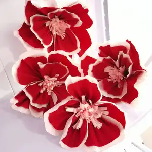 KEWEI 617 도매 인공 종이 꽃 장식 크레이프 종이 꽃 끈적 끈적한 종이 꽃