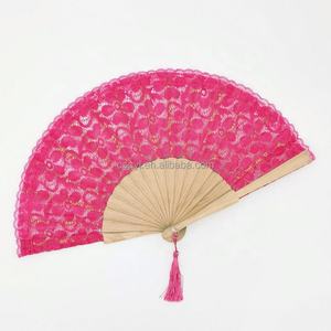 Éventail de roses en dentelle Éventail de mariage Non pliable Art Craft Home Decoration Photography Props Dance Hand Fan - Product Image 6