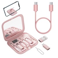 Boîte de rangement multifonctionnelle 5-en-1 pour câbles de données avec support de téléphone 60W et kit de voyage, personnalisable avec logo de marque – Meilleures ventes