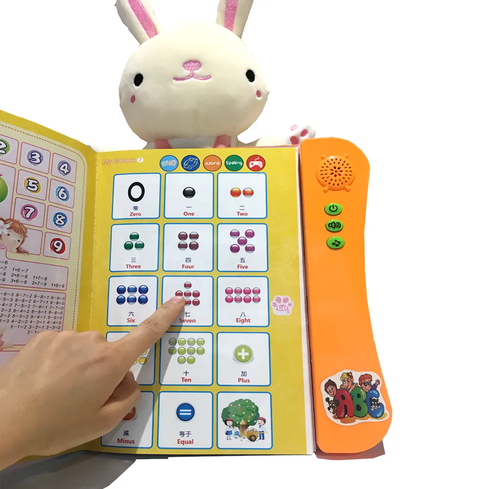 Latest Customizable Children Education Dictionary Multi-function Finger Point Reading Picture bilingual children book