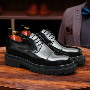 Chaussures pour hommes en cuir véritable haut de gamme, à bout pointu, à enfiler, pour le bureau, les loisirs, tendances de la mode automne - Product Image 4