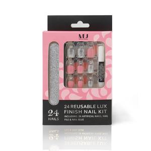 <span class=keywords><strong>Kit</strong></span> <span class=keywords><strong>de</strong></span> <span class=keywords><strong>uñas</strong></span> <span class=keywords><strong>postizas</strong></span> <span class=keywords><strong>de</strong></span> cobertura completa <span class=keywords><strong>para</strong></span> mujer y niña, color rosa y plateado, con pegamento <span class=keywords><strong>para</strong></span> <span class=keywords><strong>uñas</strong></span> y lima <span class=keywords><strong>para</strong></span> <span class=keywords><strong>uñas</strong></span>, 24 Uds. - Product Image 2