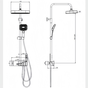 Système de douche à effet pluie de luxe intelligent blanc gris piano à affichage LED robinet de salle de bain mural finition brossée pour une utilisation en appartement - Product Image 6