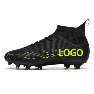 Chaussures <span class=keywords><strong>de</strong></span> football personnalisées tendance <span class=keywords><strong>en</strong></span> promotion, souples, tissées, antidérapantes, à crampons longs AG/TF, montantes - Product Image 1