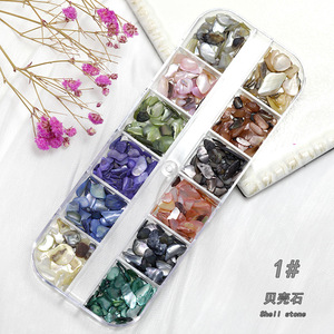 Hot Sale Colorful 12 Grids Easy Apply 3D Irregular Mermaid Nail <b>Sequins</b> Abalone Sea Shell Flakes for UV Gel Nail <b>Art</b> - Product Image 3