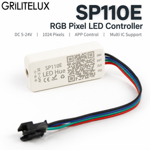 Controlador LED Pixel SP110E, Compatible con la Aplicación LED Hue, Admite Múltiples IC, Máximo 4A, 1024 Píxeles, Amplio Rango de Voltaje CC 5-24V para Tiras LED Direccionables - Product Image 1