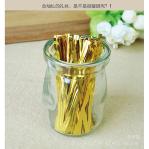 Alambre de Amarre Autonomy Gold Candy de 8cm y 4mm, Alambre PET para Empaque de Regalos de Boda, Hilo de Sellado - Product Image 4