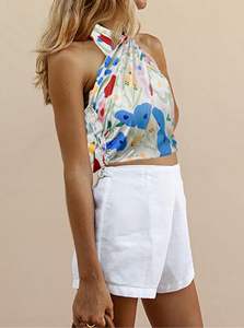 Top de Mujer Tops Sexy CrissCross Halter sin mangas Wrap Front Backless Cami Crop Top Clubbing - Product Image 2