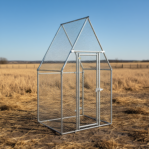 Jaula para pollos de acero galvanizado plateado 39.4x39.4x74.8 pulgadas tipo A para alojamiento de aves de corral - Product Image 2