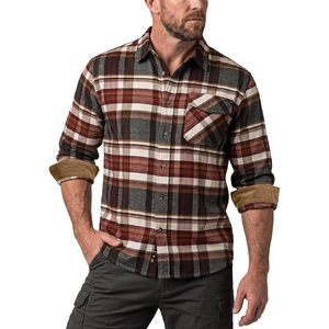 Custom Men's Long Sleeve Plaid Flannel Shirt 100% Cotton <b>Brushed</b> Soft Warm Casual Outdoor Wear - Product Image 2