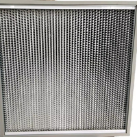Filtro de aire de aluminio plisado profundo Sala limpia Nuevos componentes de núcleo de panel de condición con medios de fibra de vidrio