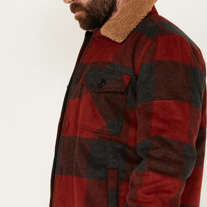 Хит продаж, популярная Хлопковая мужская плотная фланелевая куртка с логотипом на заказ - Product Image 4