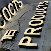 Enseigne à lettres lumineuses frontales personnalisées, logo 3D éclairé par LED en acier inoxydable, enseigne publicitaire extérieure pour magasin, enseigne électronique