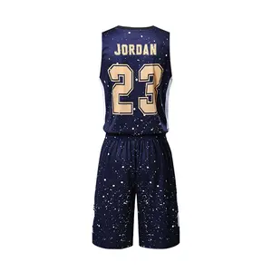 Ensemble de maillots de basket-ball en maille pour hommes, sublimation personnalisée, kit de vêtements de sport pour jeunes, chemise uniforme d'entraînement et de basket-ball respirant