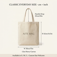 Sac fourre-tout en toile de coton - Durable, épais (12 oz), grand format (>50 cm), fermeture à tirette, options de logo personnalisé, options unies, écologique, OEM