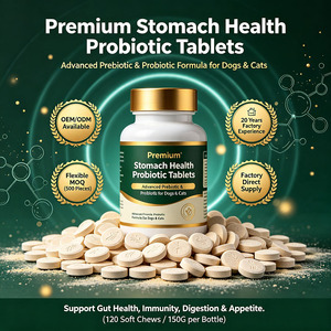 Probiotici Masticabili per la Salute dello Stomaco di Cani e Gatti, Prebiotici FOS Inulina Yucca, Integratore per l'Appetito e l'Equilibrio della Flora Intestinale OEM ODM Ingrosso - Product Image 1