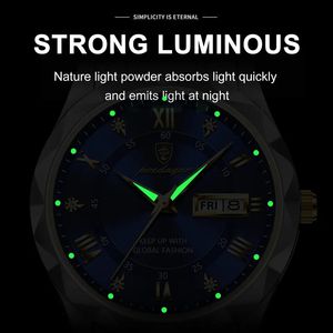 POEDAGAR, recién llegados, relojes de lujo a la moda para hombres, reloj de pulsera de acero inoxidable, relojes de cuarzo luminosos impermeables para hombres - Product Image 3