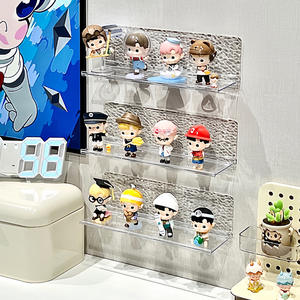 Estante de exhibición y almacenamiento para cajas sorpresa, caja de exhibición portátil para Bubble Mart, caja de almacenamiento de plástico transparente de 4 niveles, sin perforaciones, estilo coreano - Product Image 2