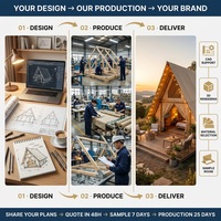 Tente de safari de luxe personnalisée en forme de A, avec structure en bois et toile, pour glamping, hôtel-resort et hébergement