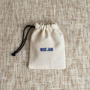 Hot Selling Recycle Organic Cotton <b>Drawstring</b> Bag Eco-friendly Cotton Dustproof <b>Pouch</b> with Single String - Product Image 1