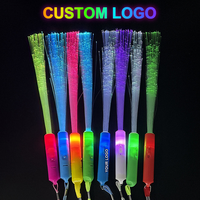 Bâtons lumineux LED en fibre optique en gros, baguettes lumineuses colorées, accessoires de cheering, fournitures de fête pour concerts, mariages, festivals