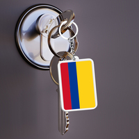 Porte-clés colombien personnalisé en gros matériau acrylique impression recto-verso exécution exquise