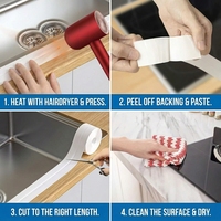 Bande d'étanchéité anti-moisissure en PE imperméable pour cuisine et salle de bain, certifiée ISO9001