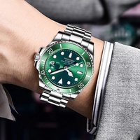 Montres automatiques personnalisées pour hommes, montre automatique de luxe de haute qualité, montre de plongée mécanique étanche pour hommes