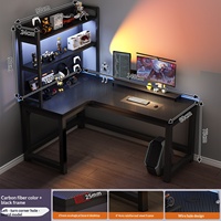 Bureau d'ordinateur en bois en forme de L avec étagère, table pour ordinateur portable, pour la maison, le gaming, le bureau, l'étude, modèle A029