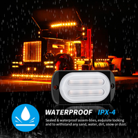 Barre lumineuse de signalisation d'urgence automobile DXZ I-BS-D-8LED 24W certifiée CE 12V-24V 8 LED ambre/blanc pour véhicules et VTT à rééquipement/amélioration