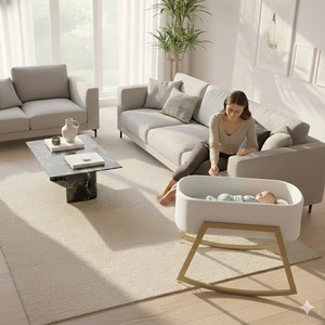 Cuna Mecedora Multifuncional de Excelente Diseño, Cuna Mecedora Deslizante para Bebé, Cuna Mecedora con Diseño Amigable con la Piel - Product Image 1