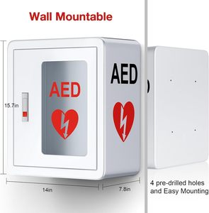 Armadietto AED per Defibrillatore, Montaggio a Parete, Chiusura a Scatto, Compatibile con Tutti i Marchi Cardiac Science, per Luoghi Pubblici - Product Image 2