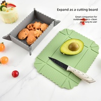 Boîte de rangement pliable à ventouse magnétique en silicone, plateau à fruits pour le camping en plein air, tapis de table, coussin isolant thermique