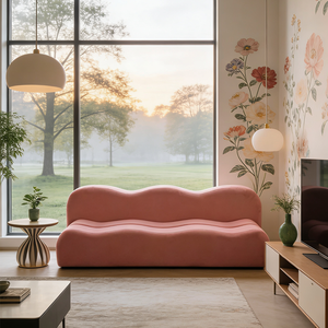 Divano Letto per Soggiorno, Divano Creativo a Forma d'Onda per Reception di Centri Estetici <span class=keywords><strong>e</strong></span> Lounge, Divano Moderno Personalizzato - Product Image 2