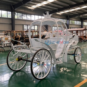 Chariot de mariage et d'événements électrique blanc en forme de citrouille - Product Image 5