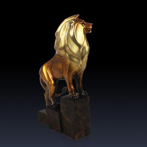 Toptan pirinç üç boyutlu hayvan heykeller ofis açılış hediyeler aslan içeren - Product Image 3