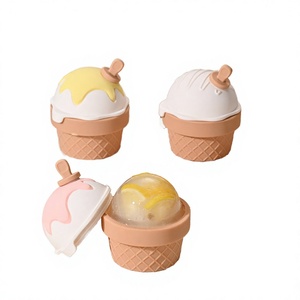 <b>Silicone</b> Ice Cream Mold Set With Removable Lid Portable Ice Ball Maker For Freezer Use - Product Image 3