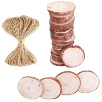 Kit de rondelles de bois naturel non fini TaiLai, rondes, avec écorce, pour sous-verres, artisanat DIY, décorations de Noël, sports
