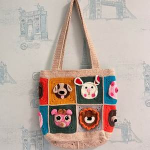 Bolso de Mano Tejido a Mano con Diseño de Bebé de Dibujos Animados, Bolso de Ganchillo para Mujer, Acabado a Mano para Accesorios de Moda - Product Image 5