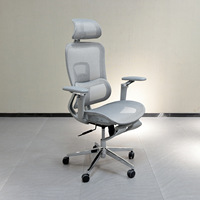 Chaise de bureau ergonomique en maille pour cadres, avec soutien lombaire réglable, dossier haut et appui-tête réglable – Conforme BIFMA, idéale pour atelier, MOQ 1