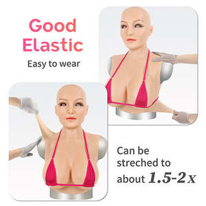 Máscara Facial Artificial de Silicona, Cubierta de Cabeza Realista con Maquillaje para Crossdressing, Hombre a Mujer, Transgénero - Product Image 4