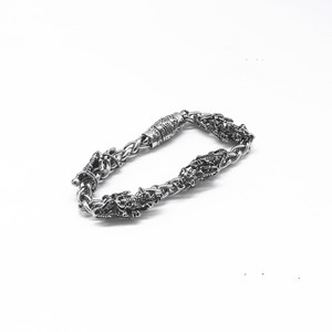 Pulsera de acero de titanio yunnique con diseño de calavera y esqueleto, cierre magnético, joyería de regalo unisex - Product Image 3