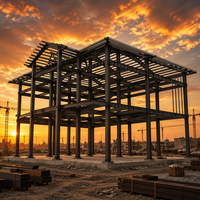 Structure de hangar en acier préfabriqué industriel, bâtiments d'entrepôt en acier préfabriqués à grande portée