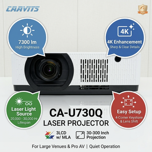 Proyector CAAVITS 7300 Lúmenes True 4K, Láser 3LCD 4K, Cine en Casa para Auditorios, Proyectores al por Mayor CA-U730Q - Product Image 1